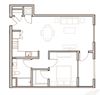 One bedroom floor plan l Aster Apartments for rent in Dublin CA